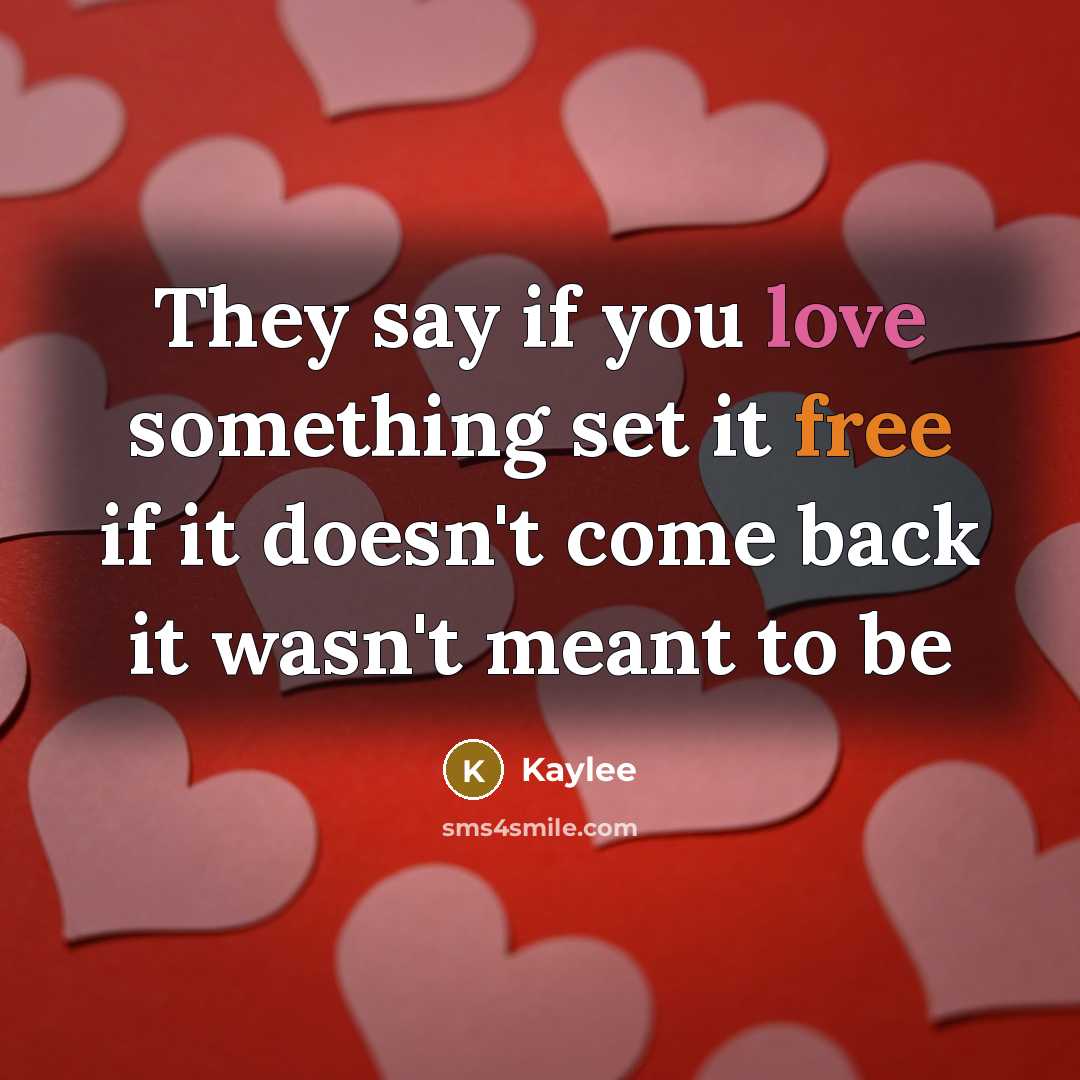 “They say if you love something set it free if…” quote by Kaylee