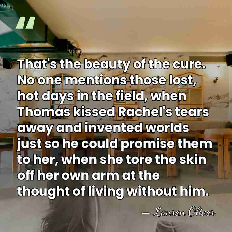 That's the beauty of the cure. No one mentions those lost, hot&hellip; - Lauren Oliver