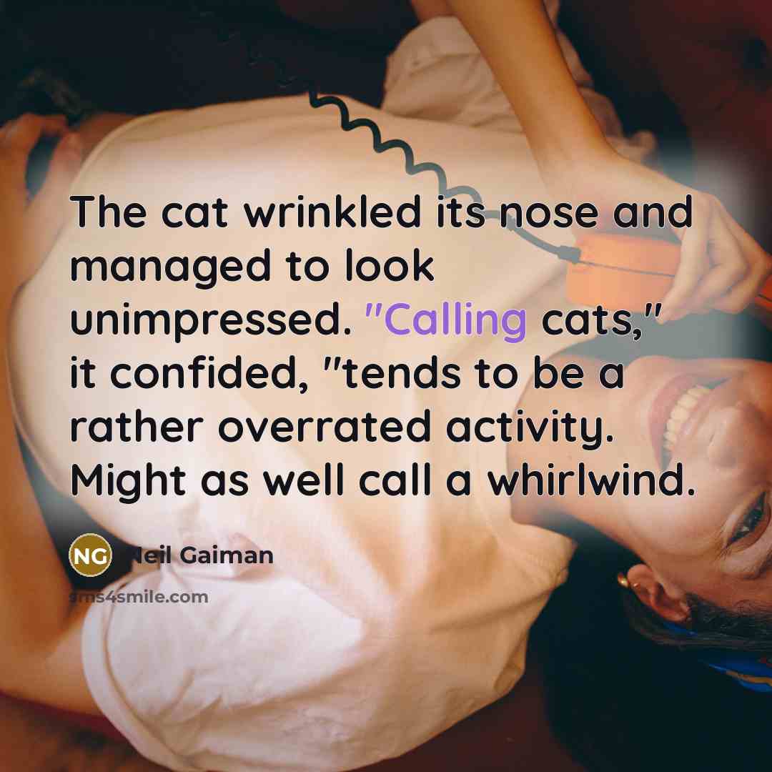 “The cat wrinkled its nose and managed to look unimpressed.…” quote by Neil Gaiman