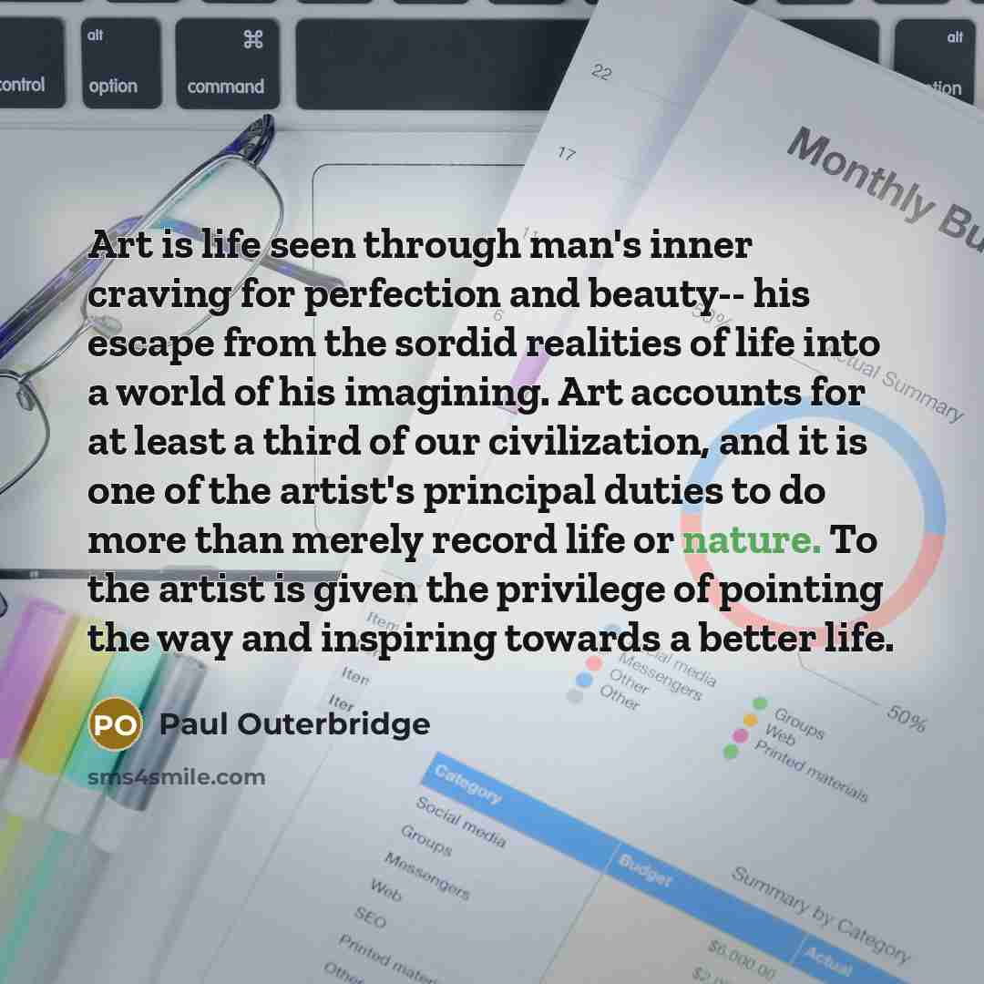 “Art is life seen through man's inner craving for perfection…” quote by Paul Outerbridge