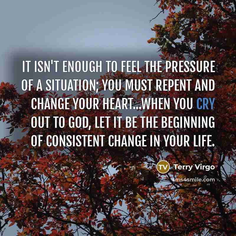 “It isn't enough to feel the pressure of a situation;…” quote by Terry Virgo