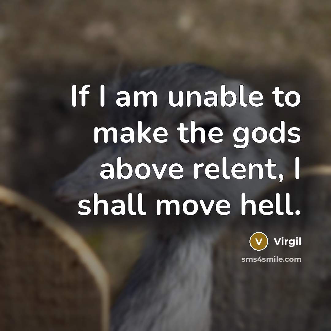 “If I am unable to make the gods above relent,…” quote by Virgil