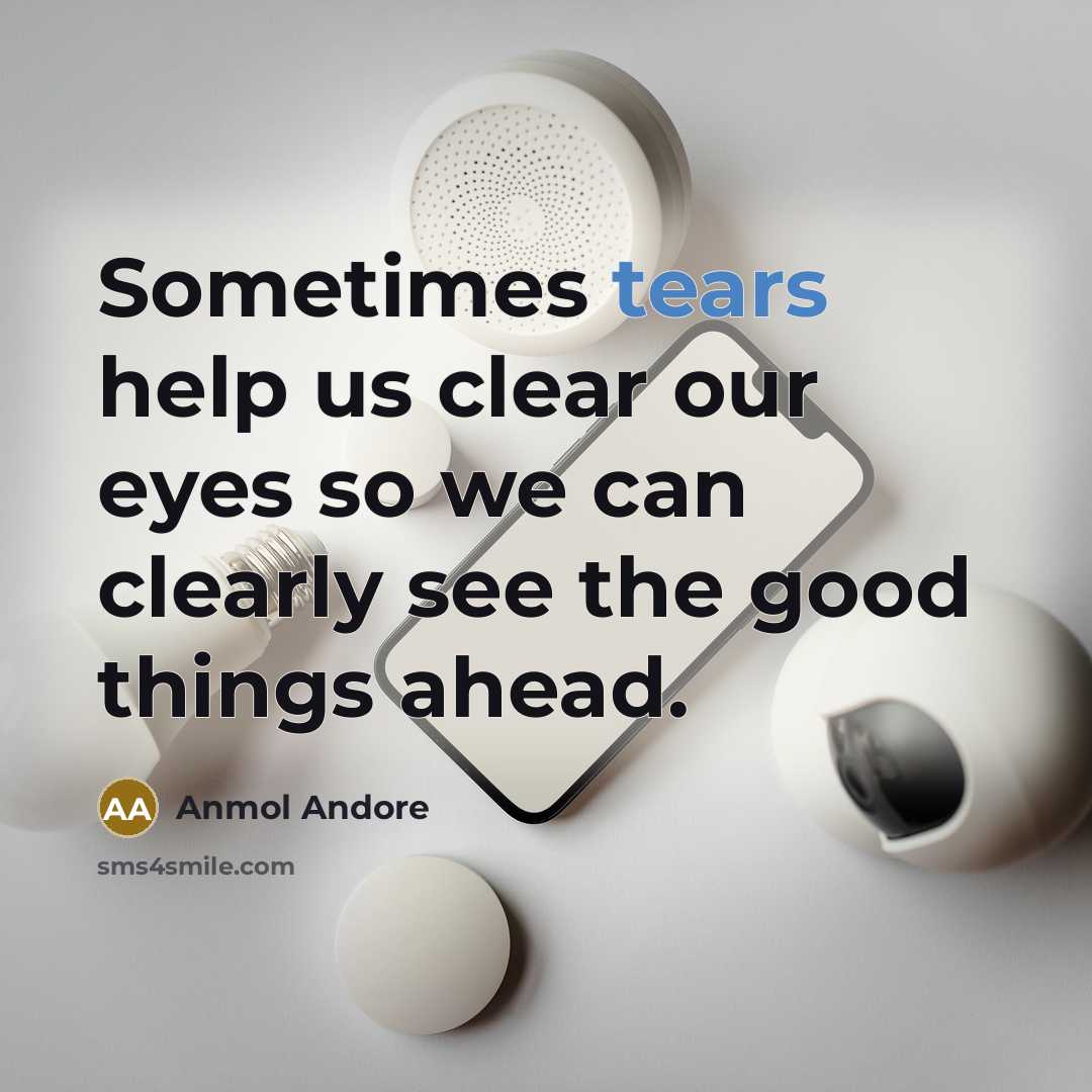 “Sometimes tears help us clear our eyes so we can…” quote by Anmol Andore