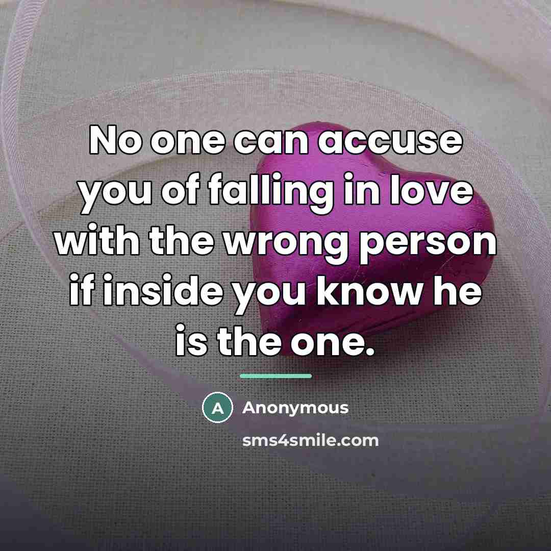 “No one can accuse you of falling in love with…” quote by Anonymous
