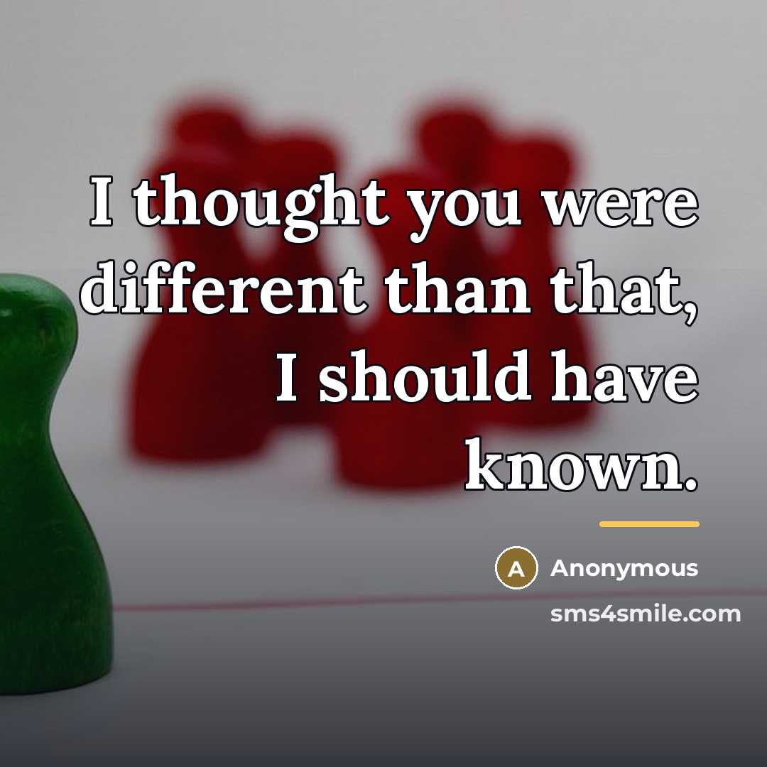 “I thought you were different than that, I should have…” quote by Anonymous