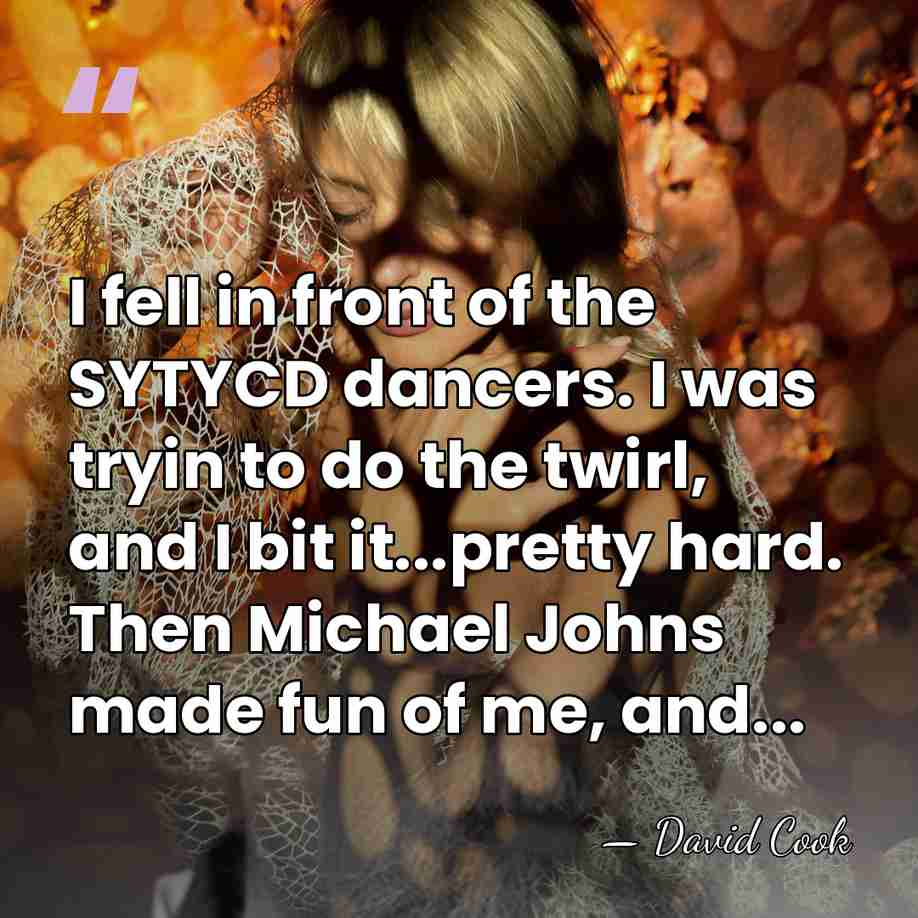 I fell in front of the SYTYCD dancers. I was tryin to&hellip; - David Cook
