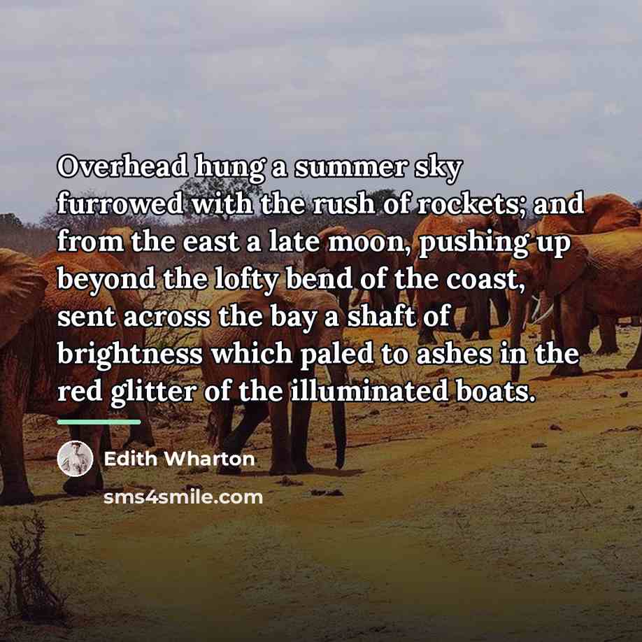 “Overhead hung a summer sky furrowed with the rush of…” quote by Edith Wharton