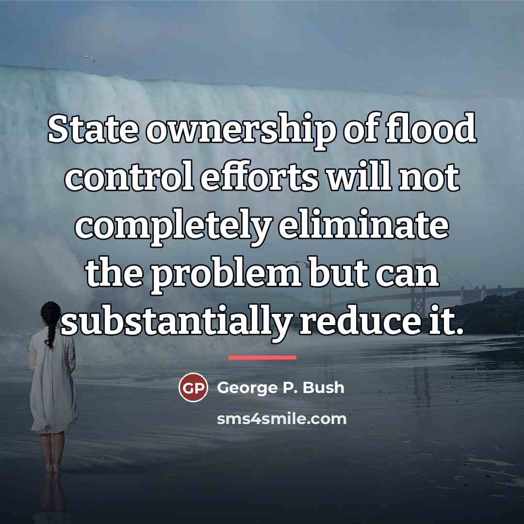 “State ownership of flood control efforts will not completely eliminate…” quote by George P. Bush