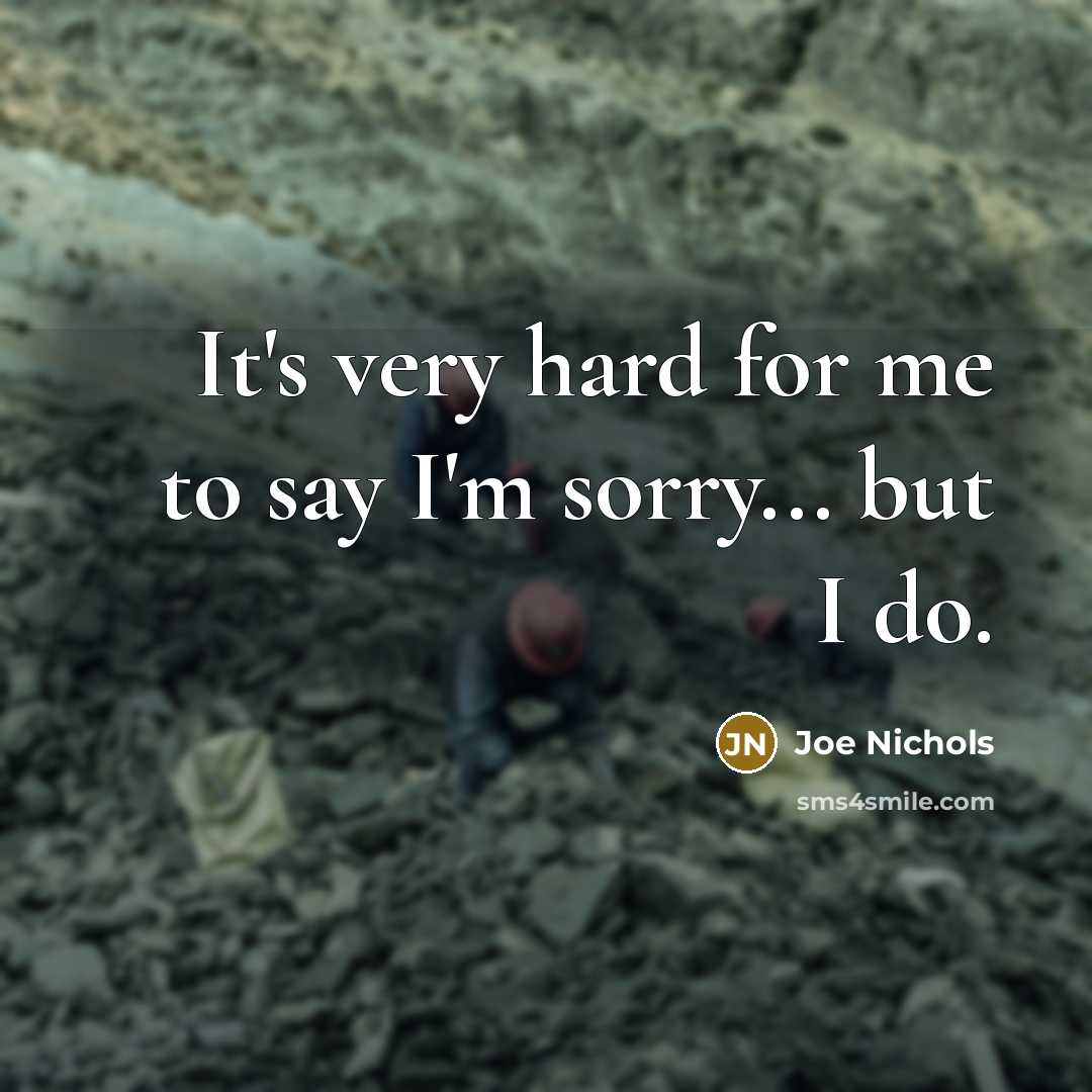 “It's very hard for me to say I'm sorry... but…” quote by Joe Nichols