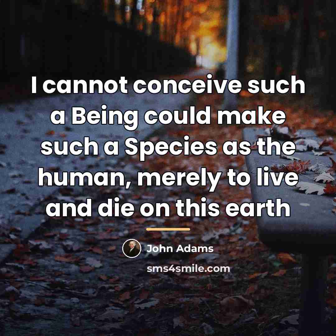 “I cannot conceive such a Being could make such a…” quote by John Adams