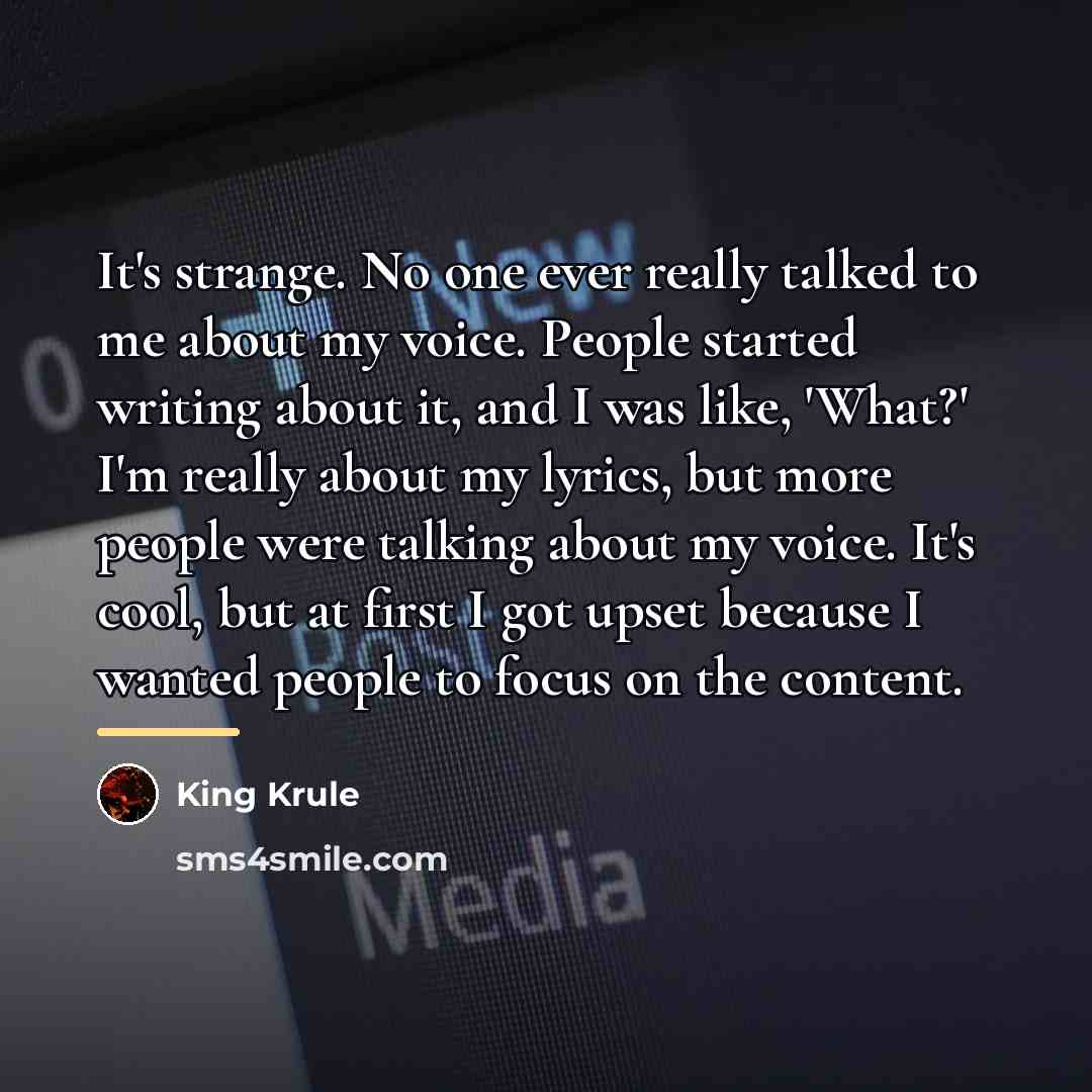 “It's strange. No one ever really talked to me about…” quote by King Krule