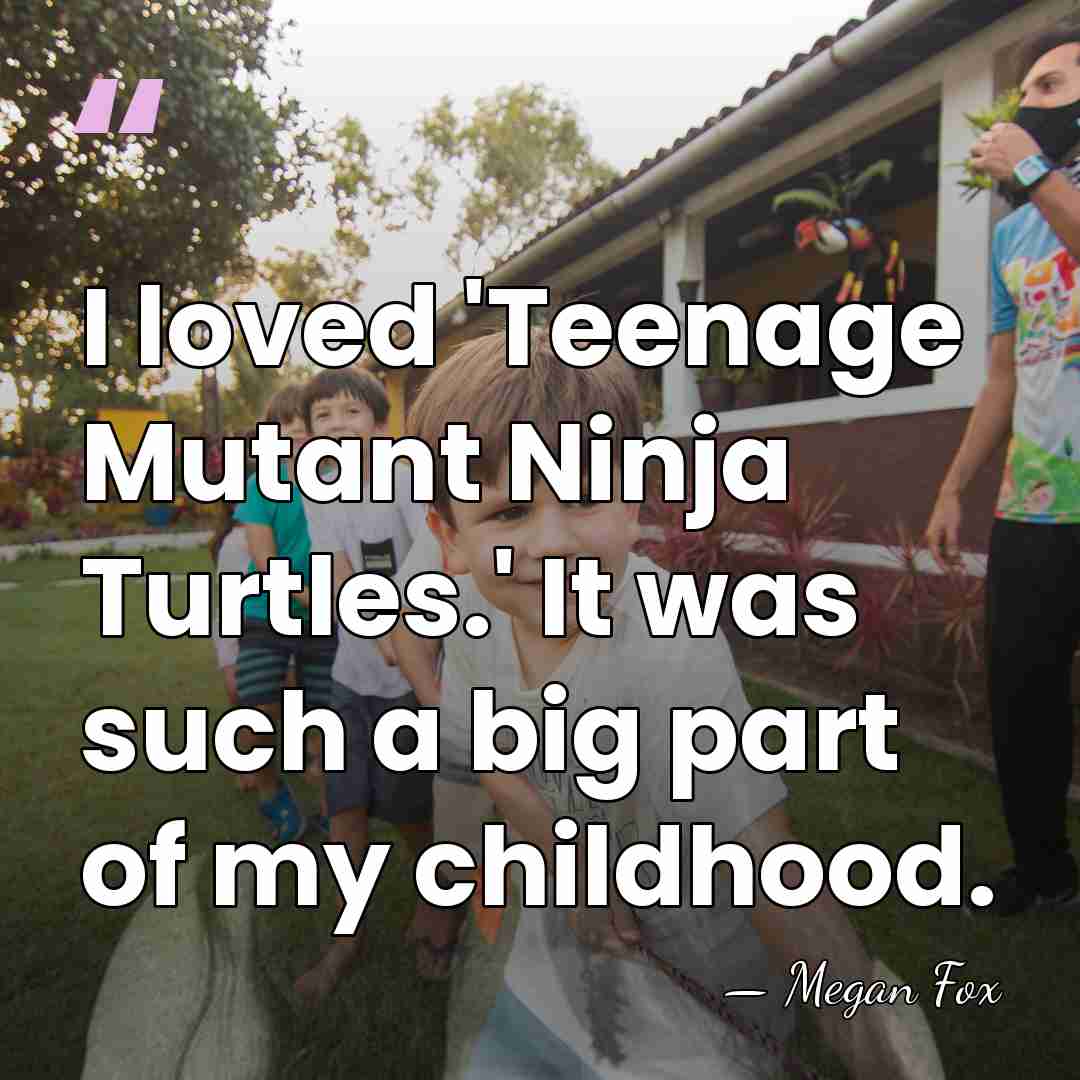I loved 'Teenage Mutant Ninja Turtles.' It was such a big part&hellip; - Megan Fox