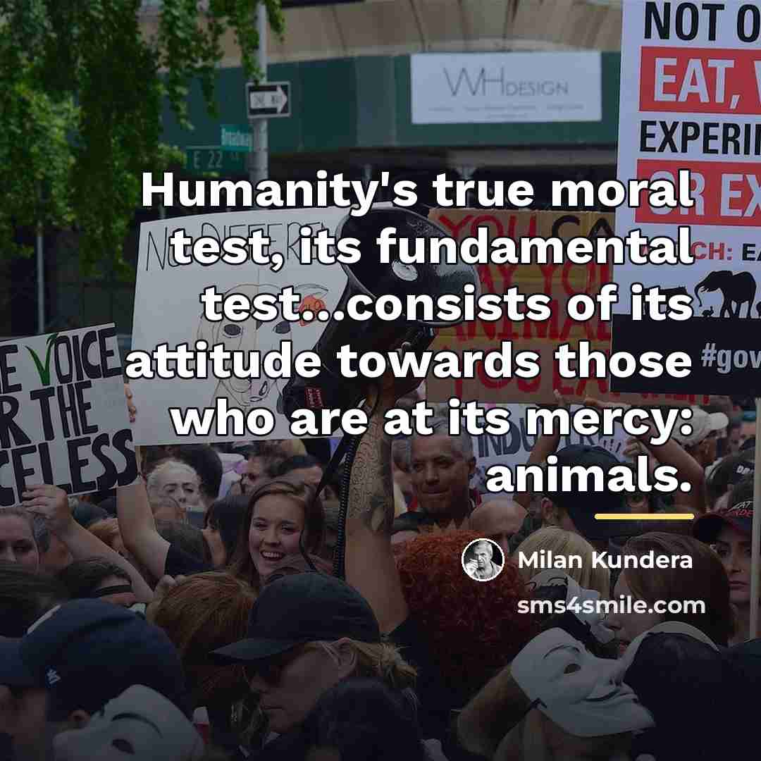 “Humanity's true moral test, its fundamental test…consists of its attitude…” quote by Milan Kundera