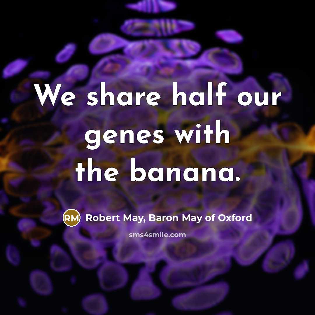 “We share half our genes with the banana.…” quote by Robert May, Baron May of Oxford