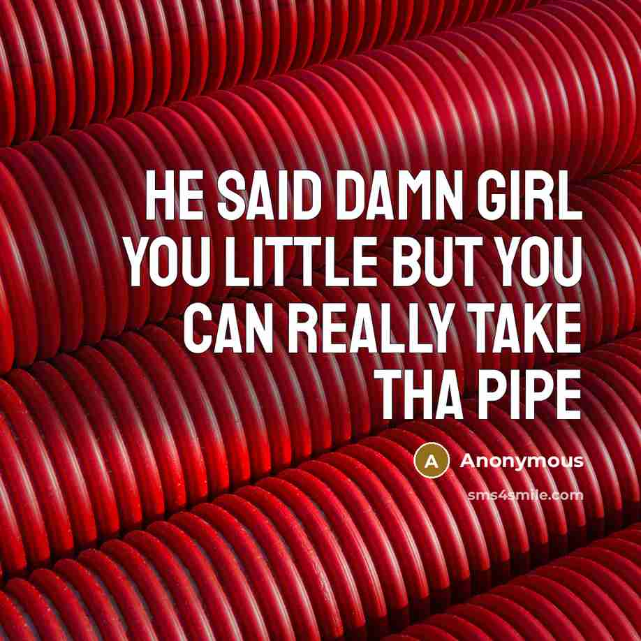 “He said damn girl you little but you can really take tha pipe” quote by Anonymous