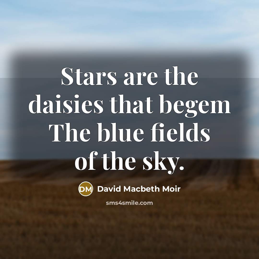 “Stars are the daisies that begem The blue fields of…” quote by David Macbeth Moir