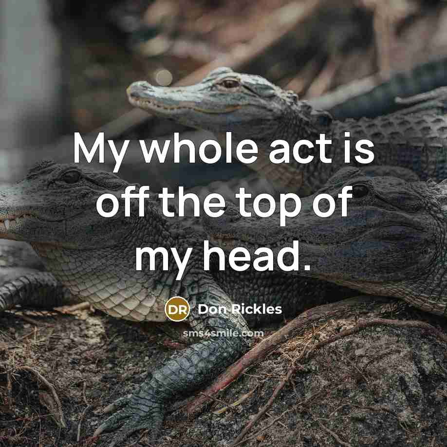 “My whole act is off the top of my head.…” quote by Don Rickles