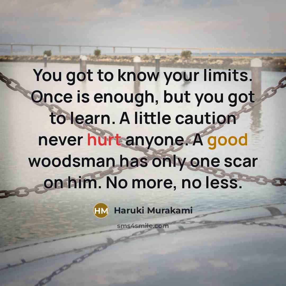 “You got to know your limits. Once is enough, but…” quote by Haruki Murakami