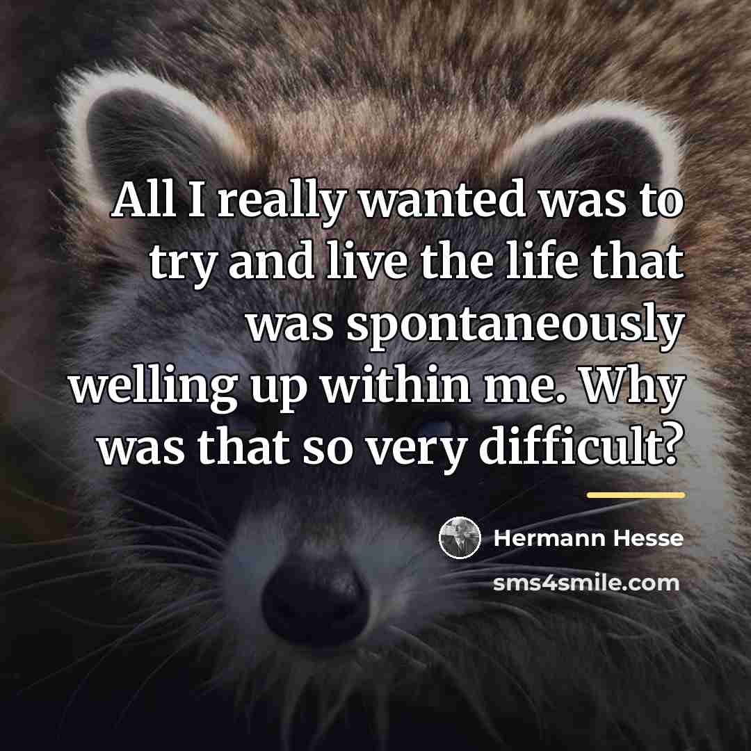 “All I really wanted was to try and live the…” quote by Hermann Hesse