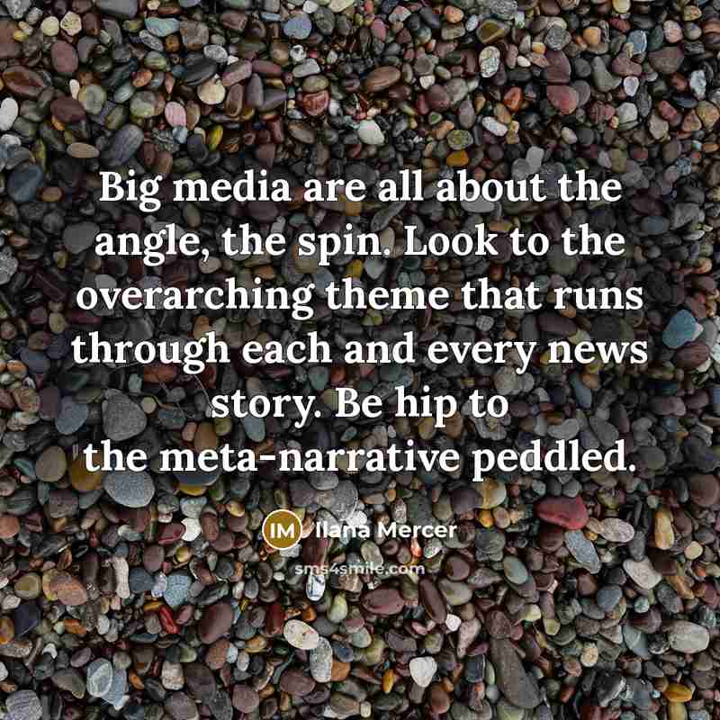 “Big media are all about the angle, the spin. Look…” quote by Ilana Mercer