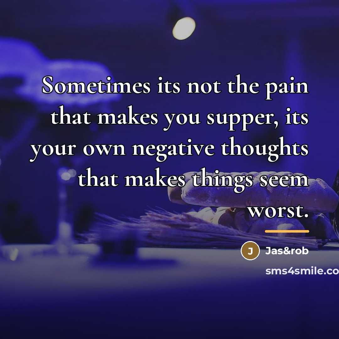 “Sometimes its not the pain that makes you supper, its…” quote by Jas&rob