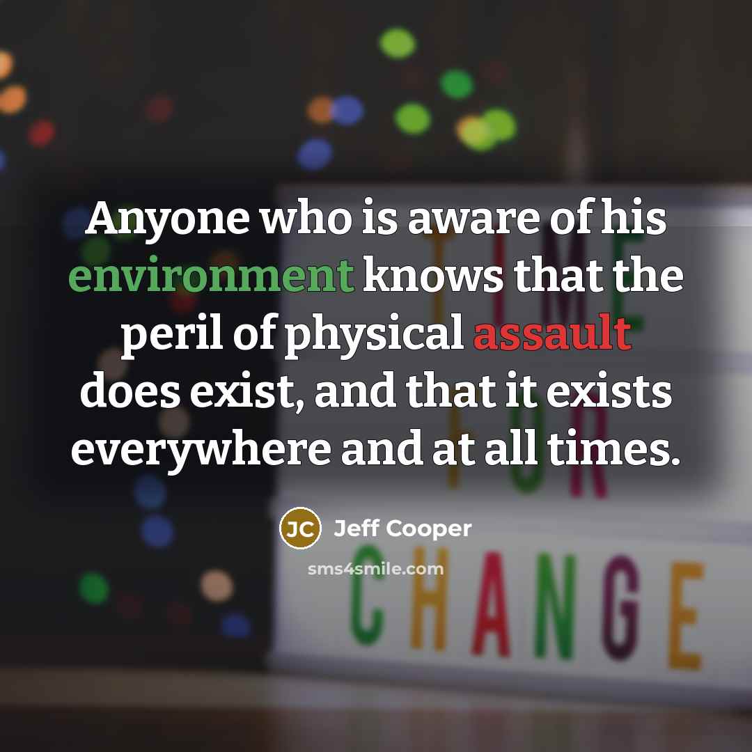 “Anyone who is aware of his environment knows that the…” quote by Jeff Cooper