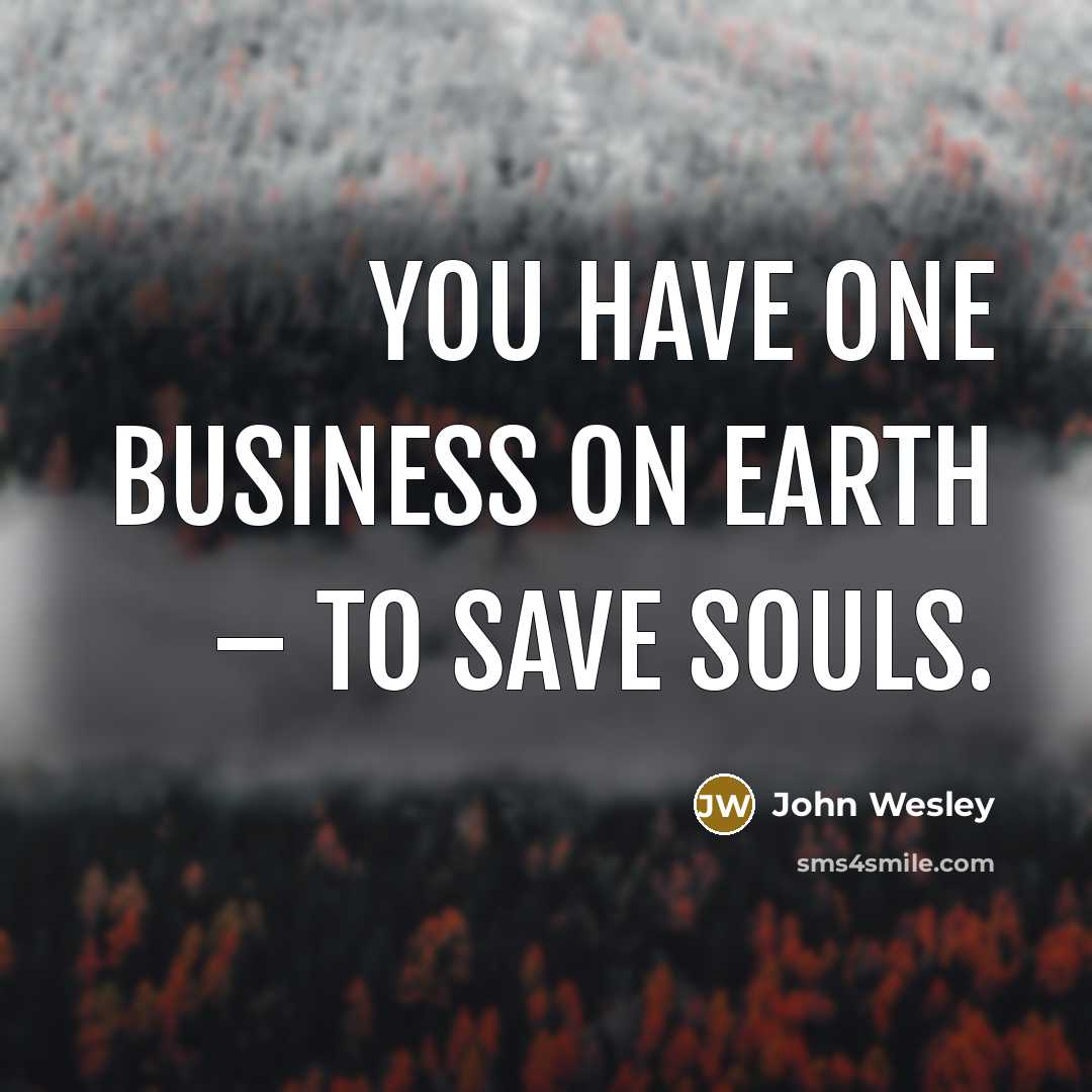 “You have one business on earth – to save souls.…” quote by John Wesley