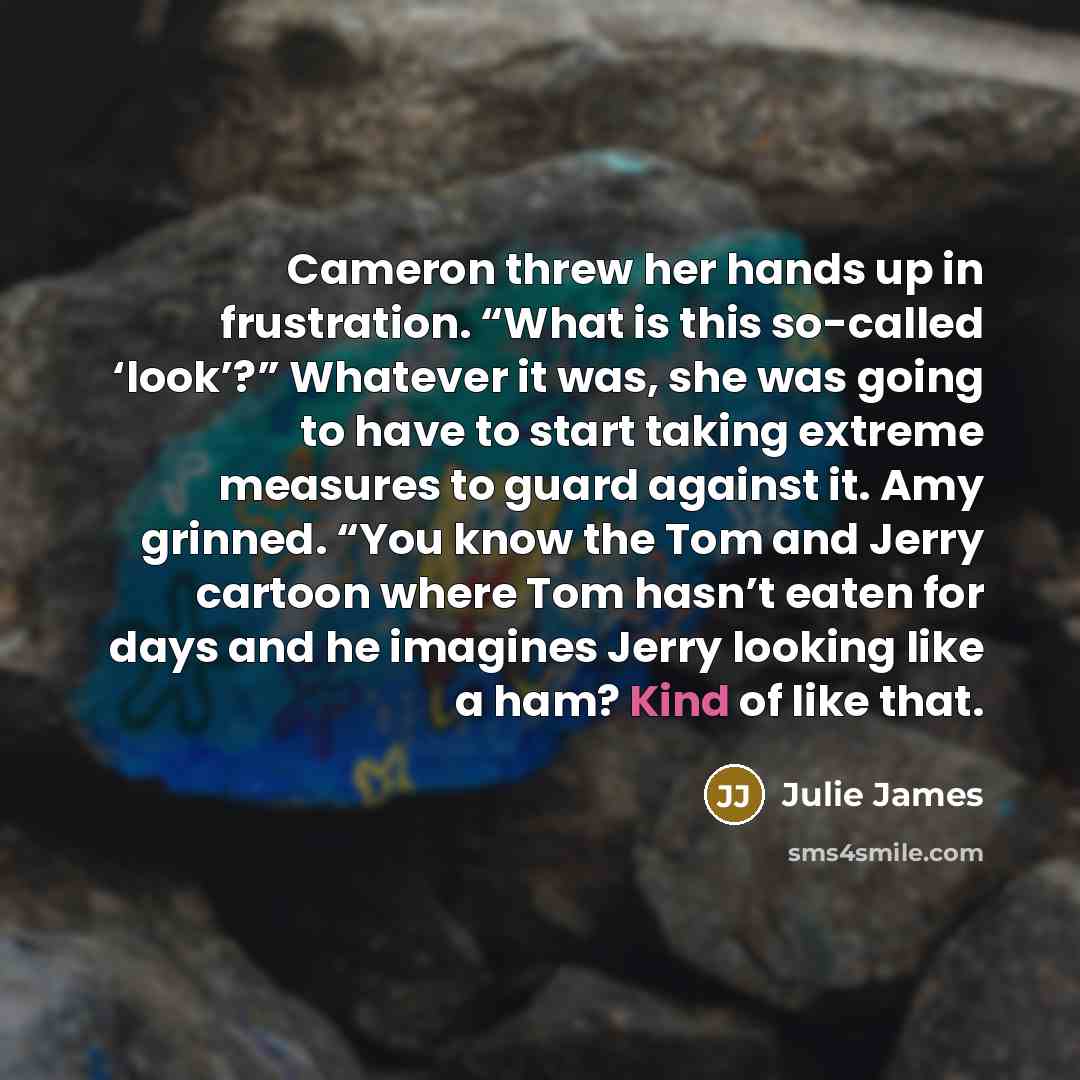 “Cameron threw her hands up in frustration. “What is this…” quote by Julie James