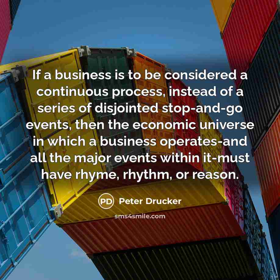 “If a business is to be considered a continuous process,…” quote by Peter Drucker