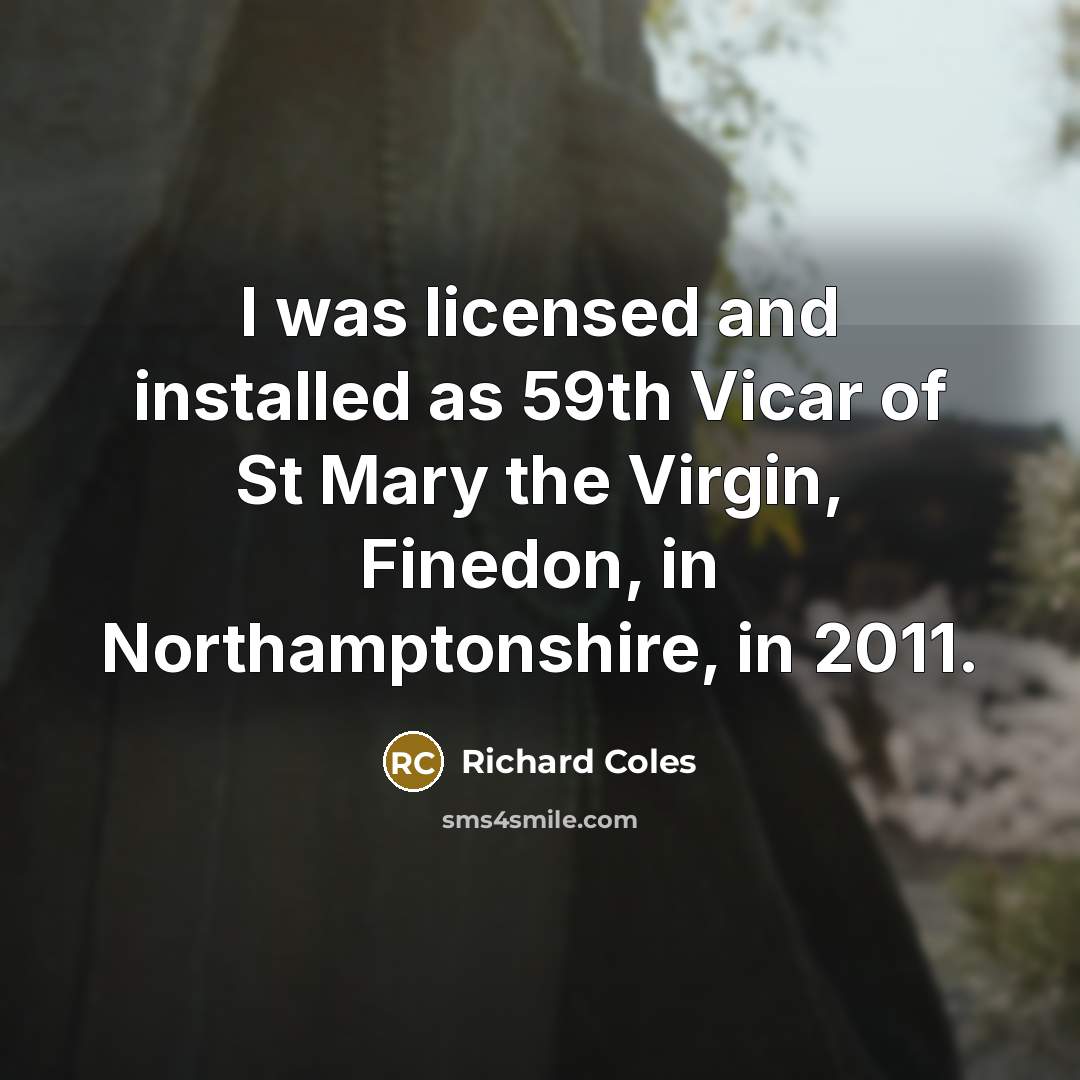 “I was licensed and installed as 59th Vicar of St…” quote by Richard Coles