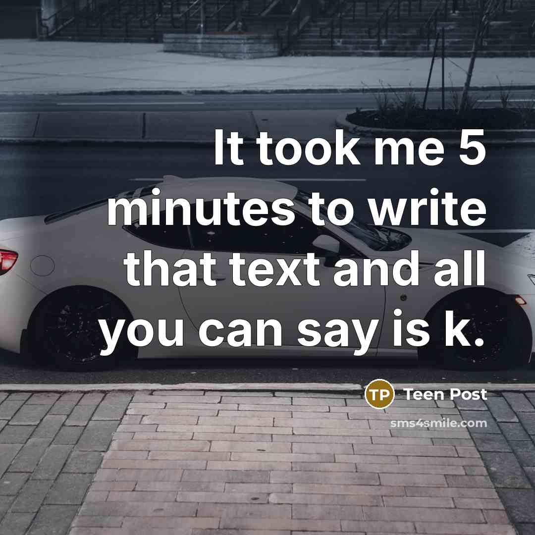 “It took me 5 minutes to write that text and…” quote by Teen Post