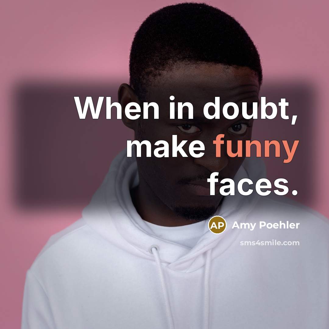 “When in doubt, make funny faces.” quote by Amy Poehler