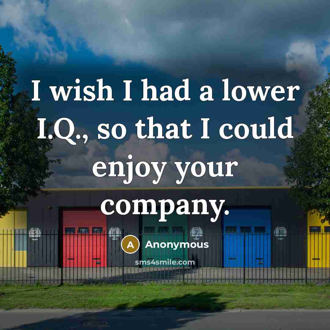 “I wish I had a lower I.Q., so that I…” quote by Anonymous