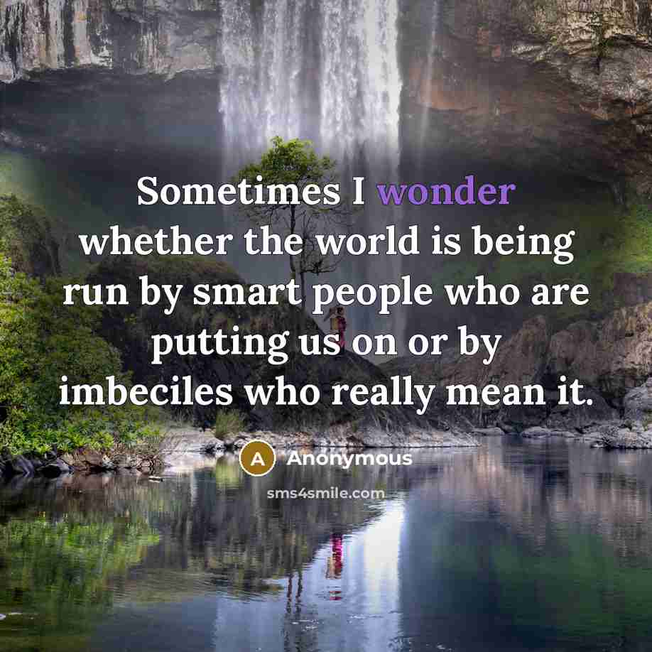 “Sometimes I wonder whether the world is being run by…” quote by Anonymous