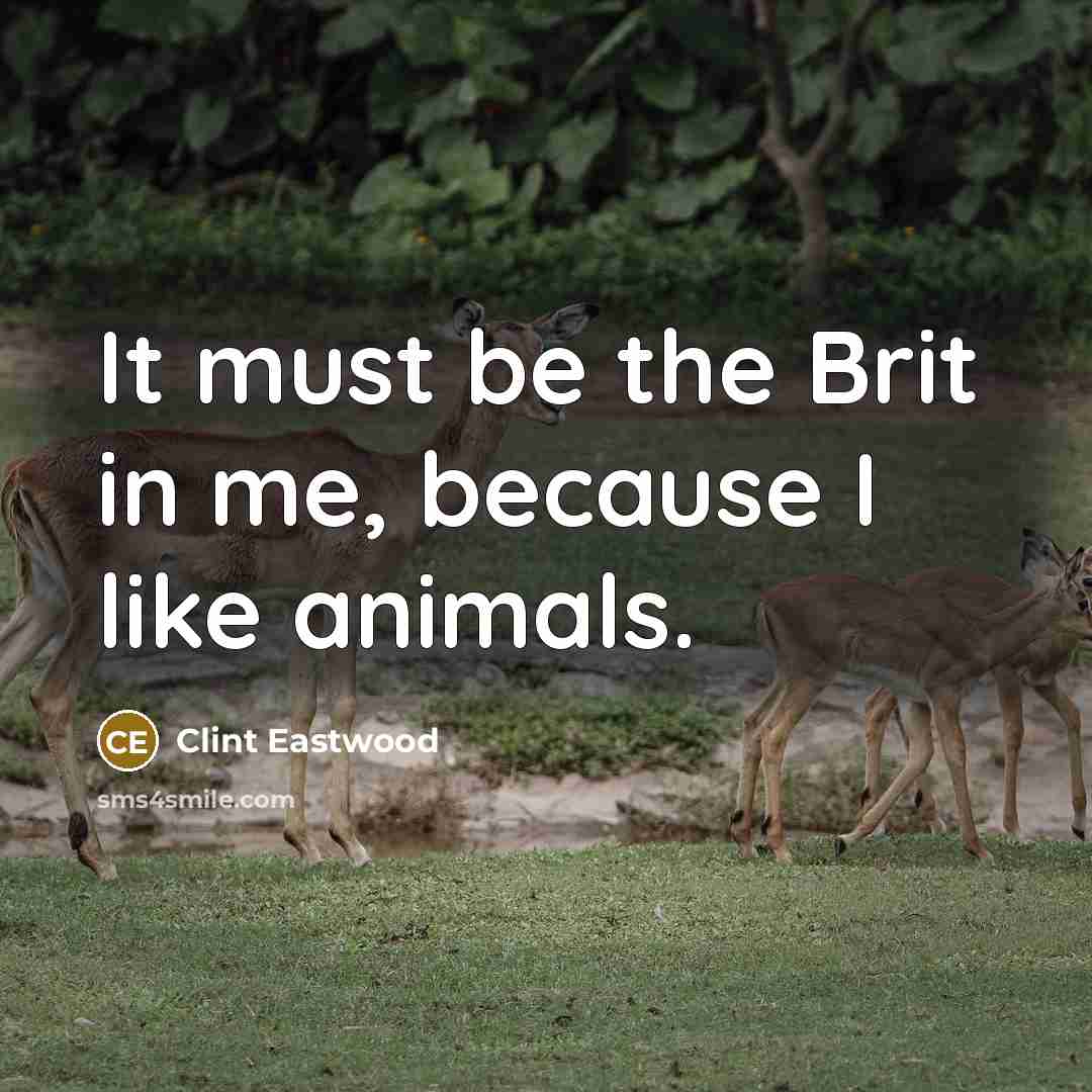 “It must be the Brit in me, because I like…” quote by Clint Eastwood