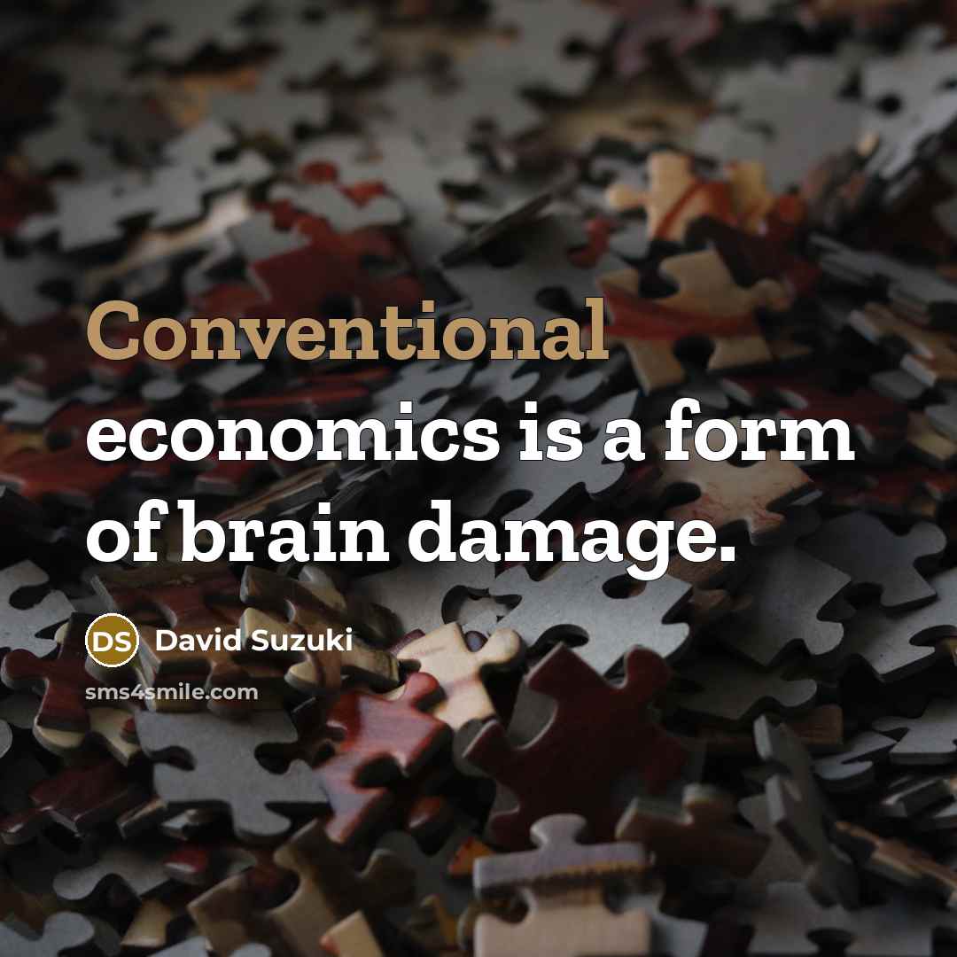 “Conventional economics is a form of brain damage.…” quote by David Suzuki