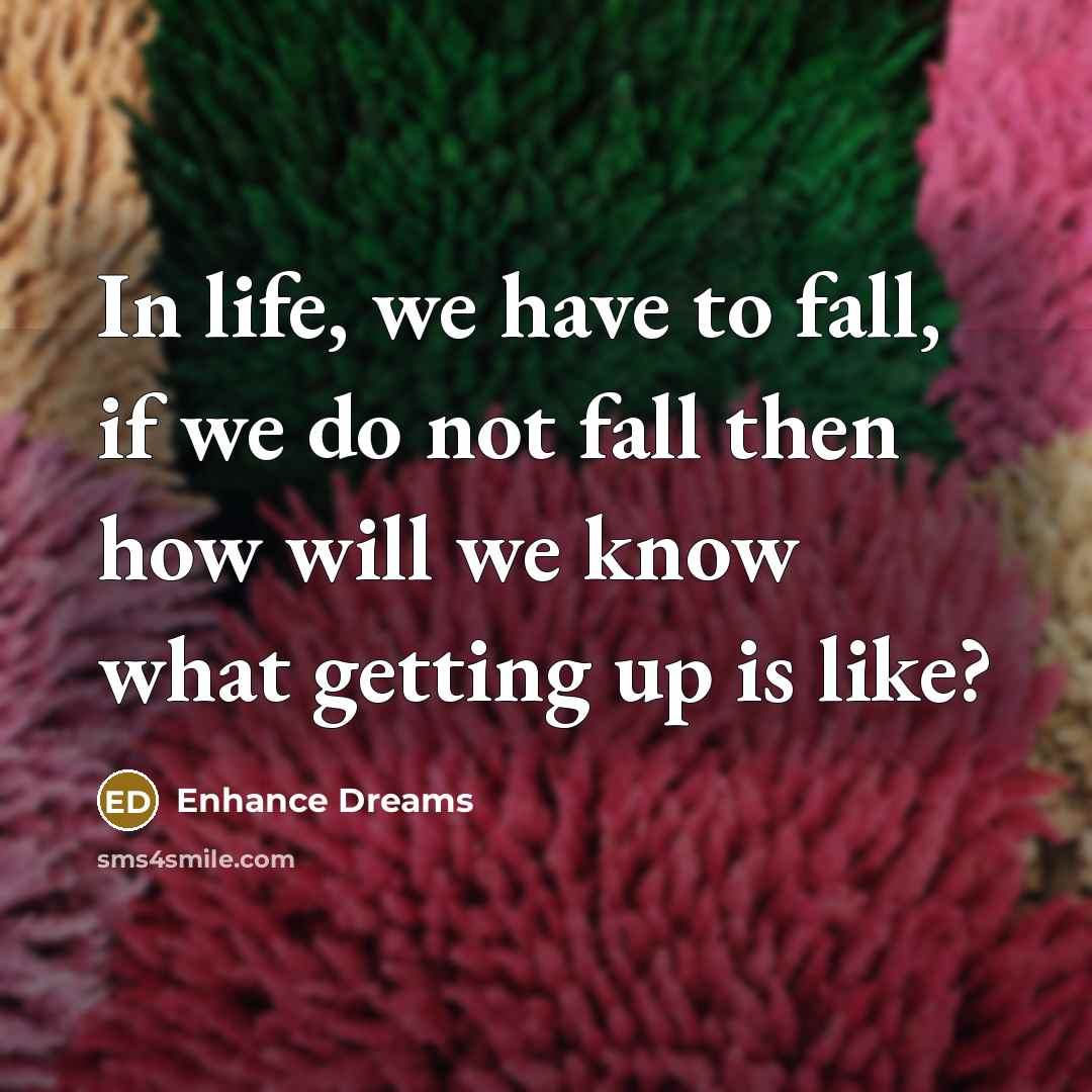 “In life, we have to fall, if we do not…” quote by Enhance Dreams