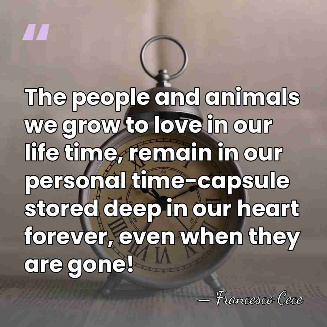 The people and animals we grow to love in our life time,&hellip; - Francesco Cece