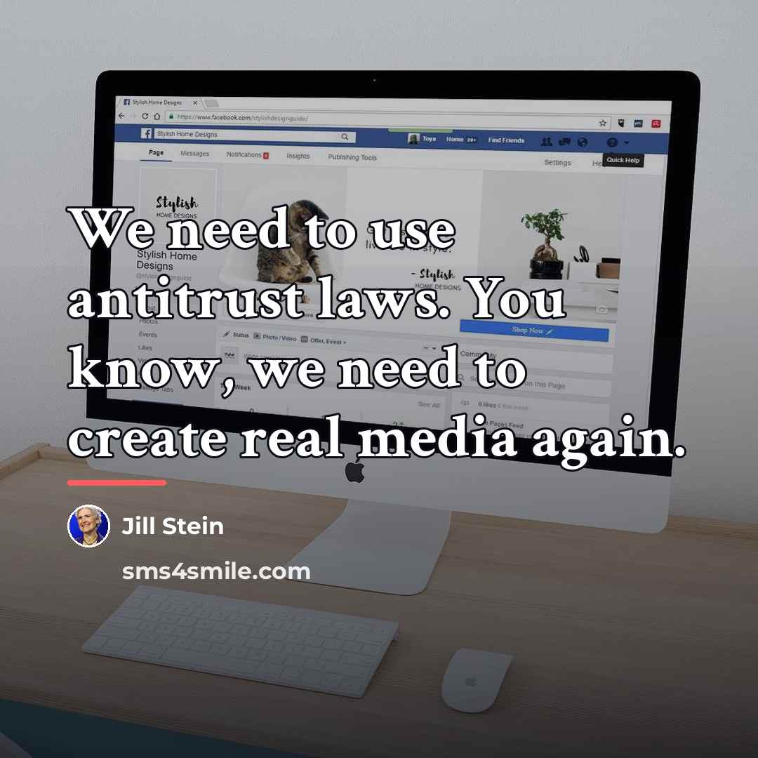 “We need to use antitrust laws. You know, we need…” quote by Jill Stein