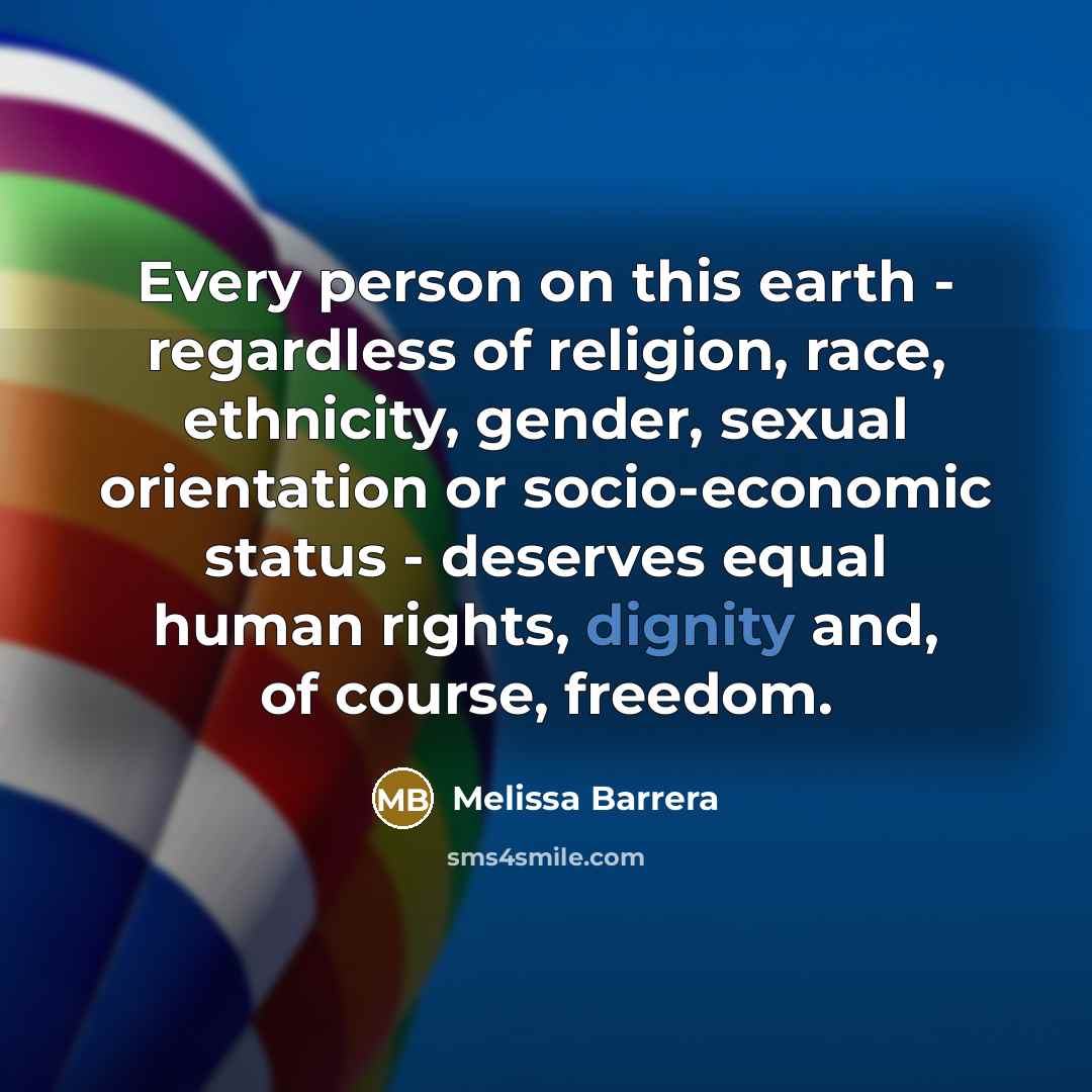 “Every person on this earth - regardless of religion, race,…” quote by Melissa Barrera