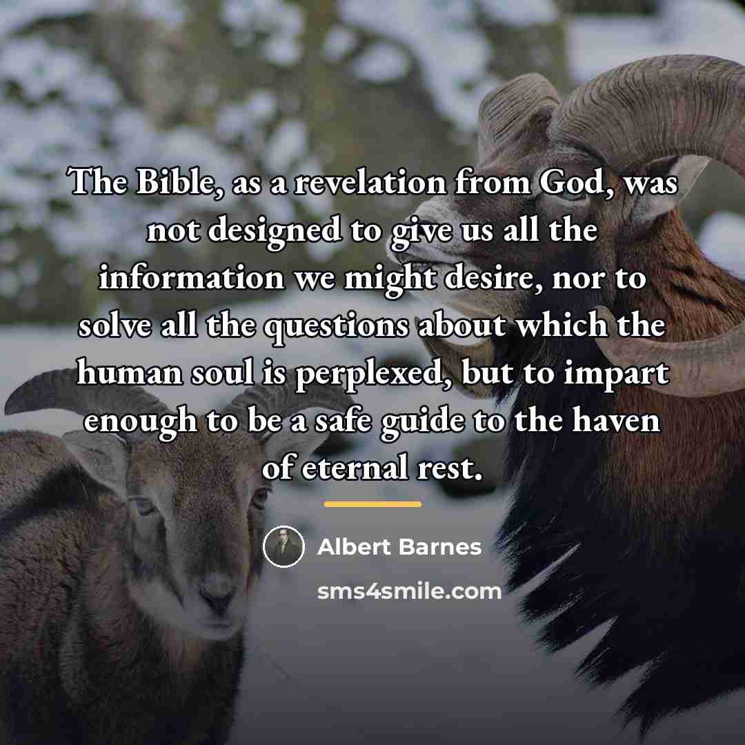 “The Bible, as a revelation from God, was not designed…” quote by Albert Barnes
