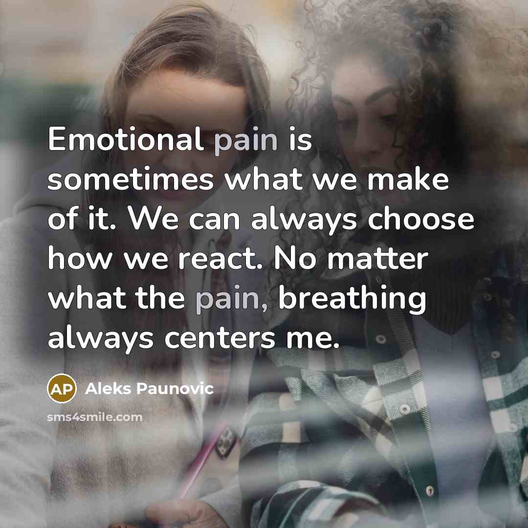 “Emotional pain is sometimes what we make of it. We…” quote by Aleks Paunovic