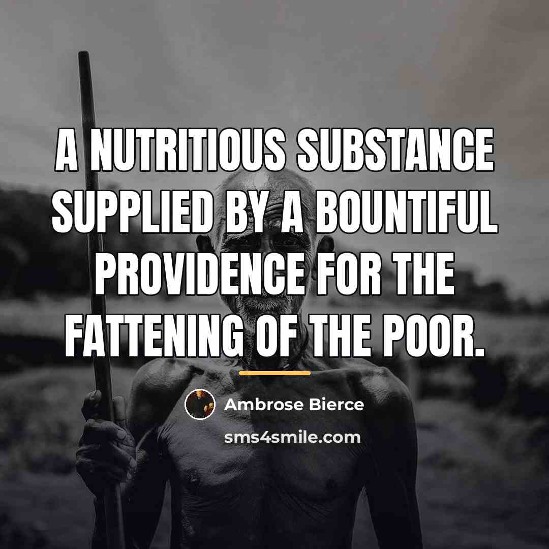 “A nutritious substance supplied by a bountiful Providence for the…” quote by Ambrose Bierce