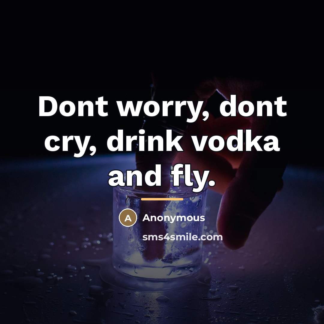 “Dont worry, dont cry, drink vodka and fly.…” quote by Anonymous