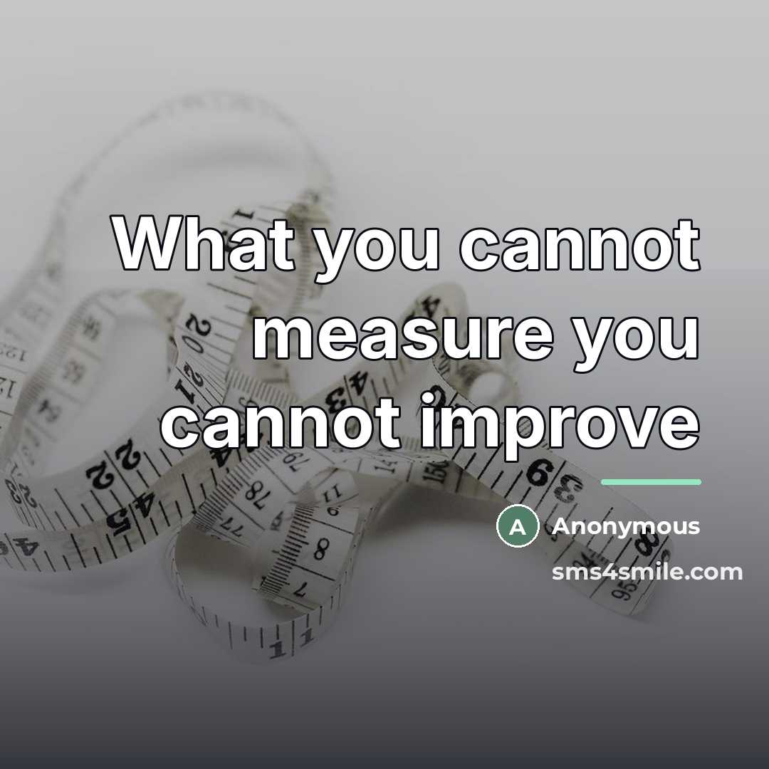 “What you cannot measure you cannot improve…” quote by Anonymous
