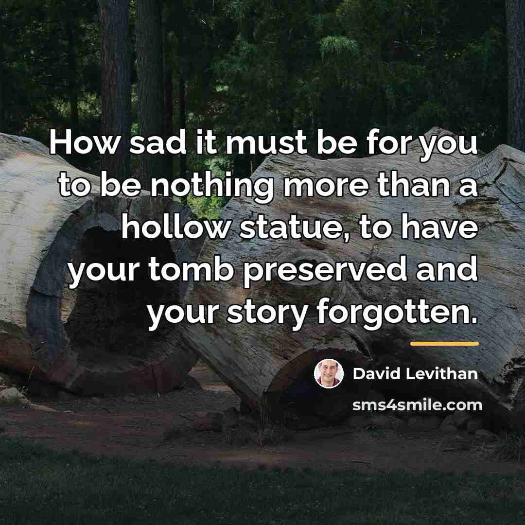 “How sad it must be for you to be nothing…” quote by David Levithan