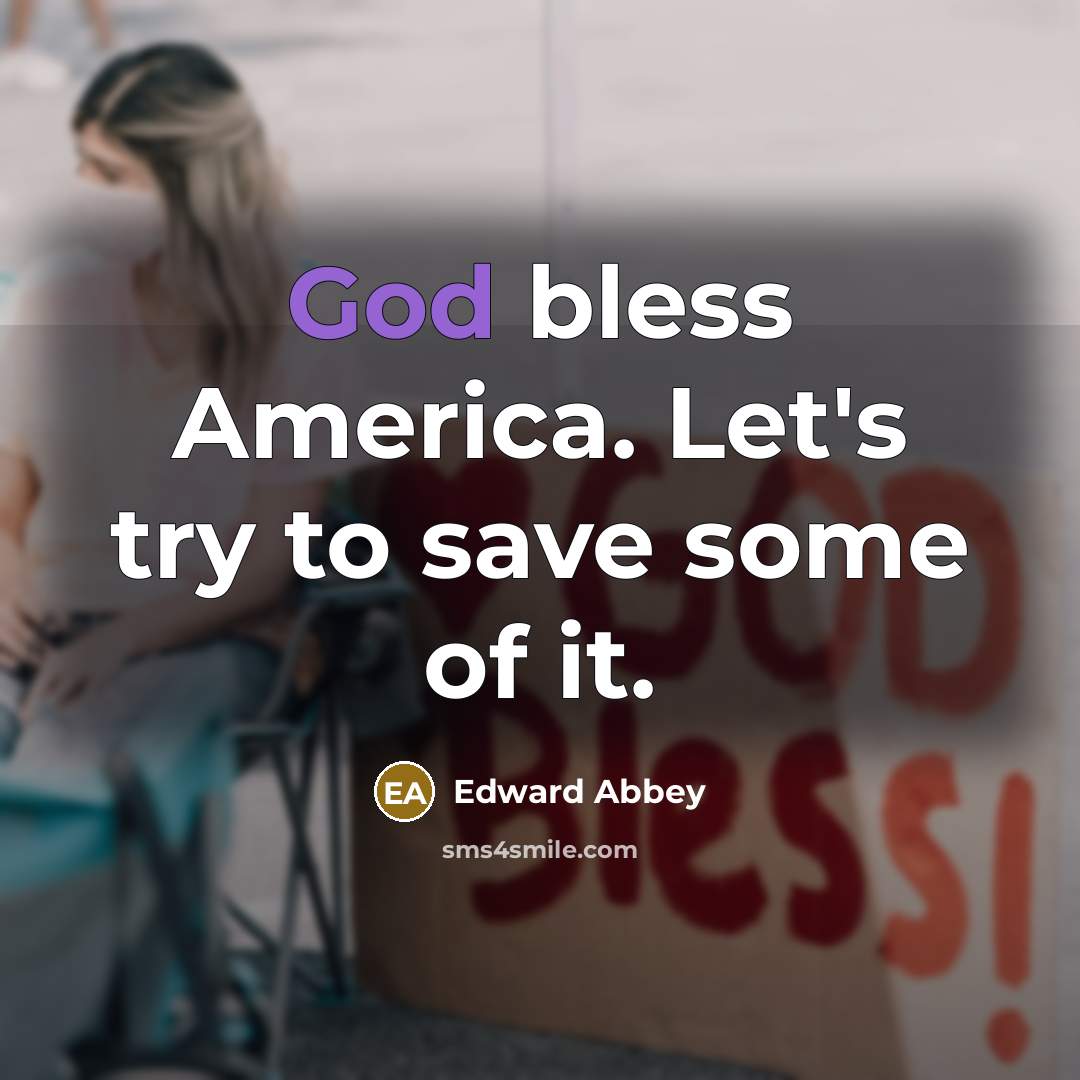 “God bless America. Let's try to save some of it.…” quote by Edward Abbey