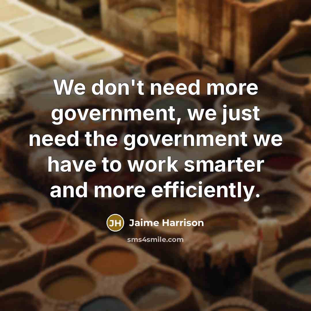 “We don't need more government, we just need the government…” quote by Jaime Harrison