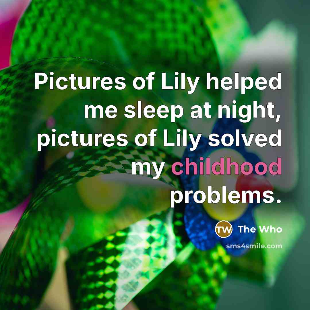 “Pictures of Lily helped me sleep at night, pictures of…” quote by The Who
