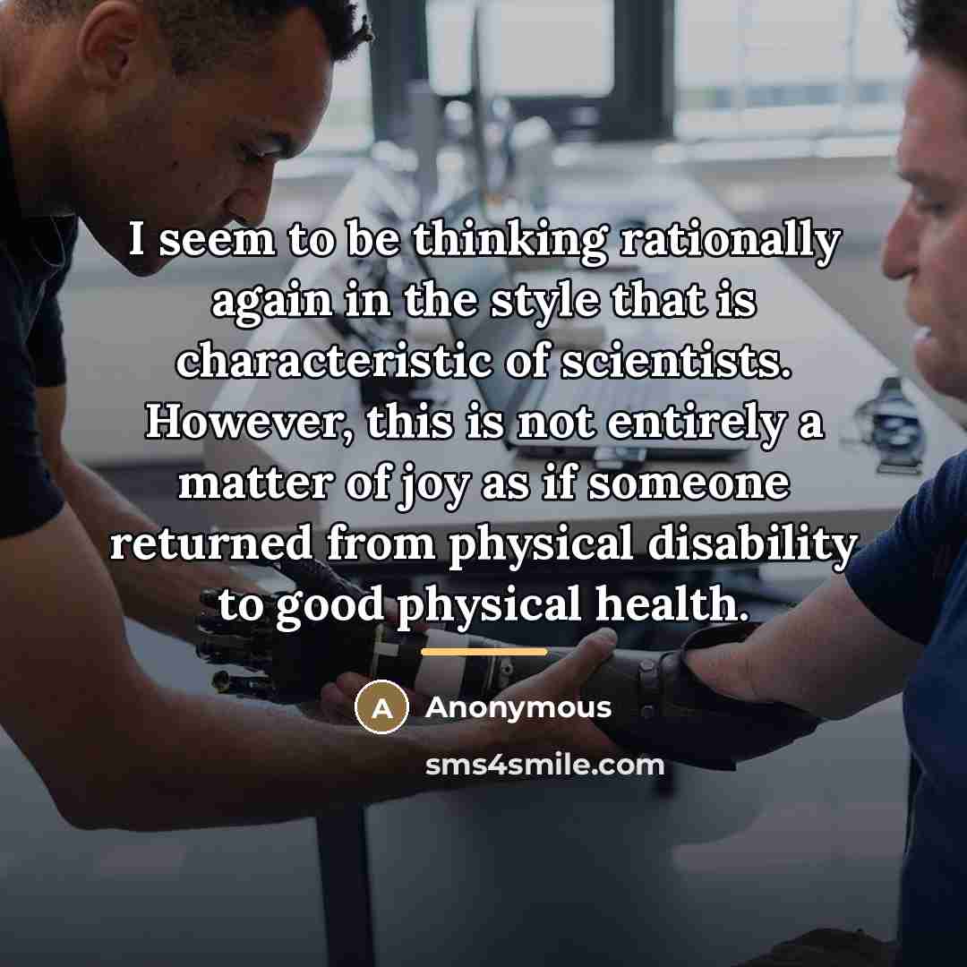 “I seem to be thinking rationally again in the style…” quote by Anonymous